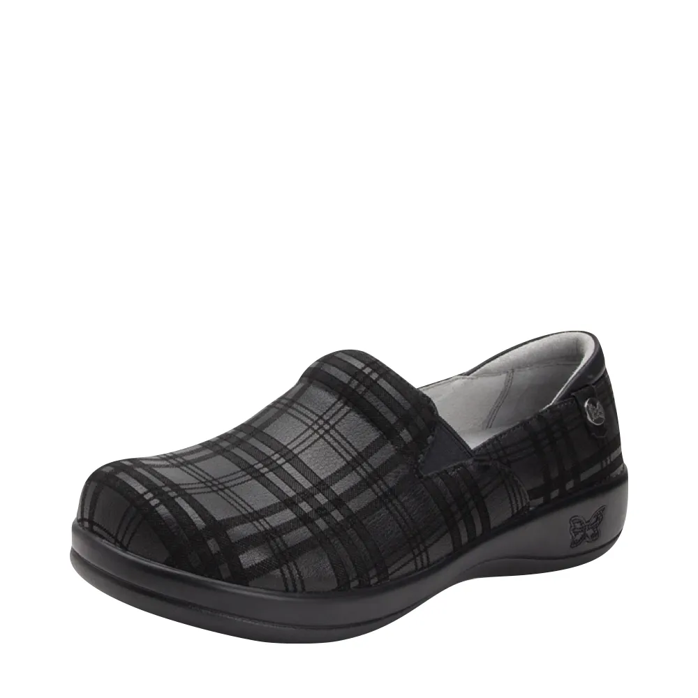 Alegria Women's Keli Slip Resistant Slip On in Plaid To Meet You Black