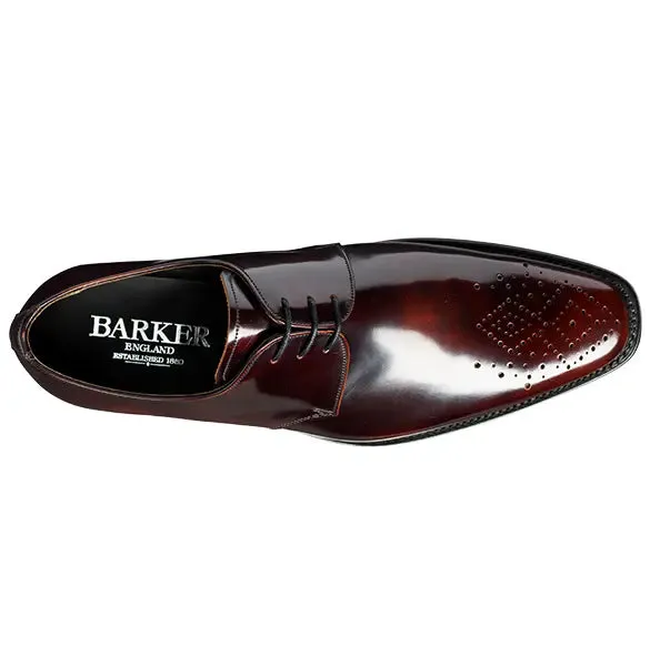 BARKER Darlington Shoes - Mens Derby Style - Brandy Hi-Shine