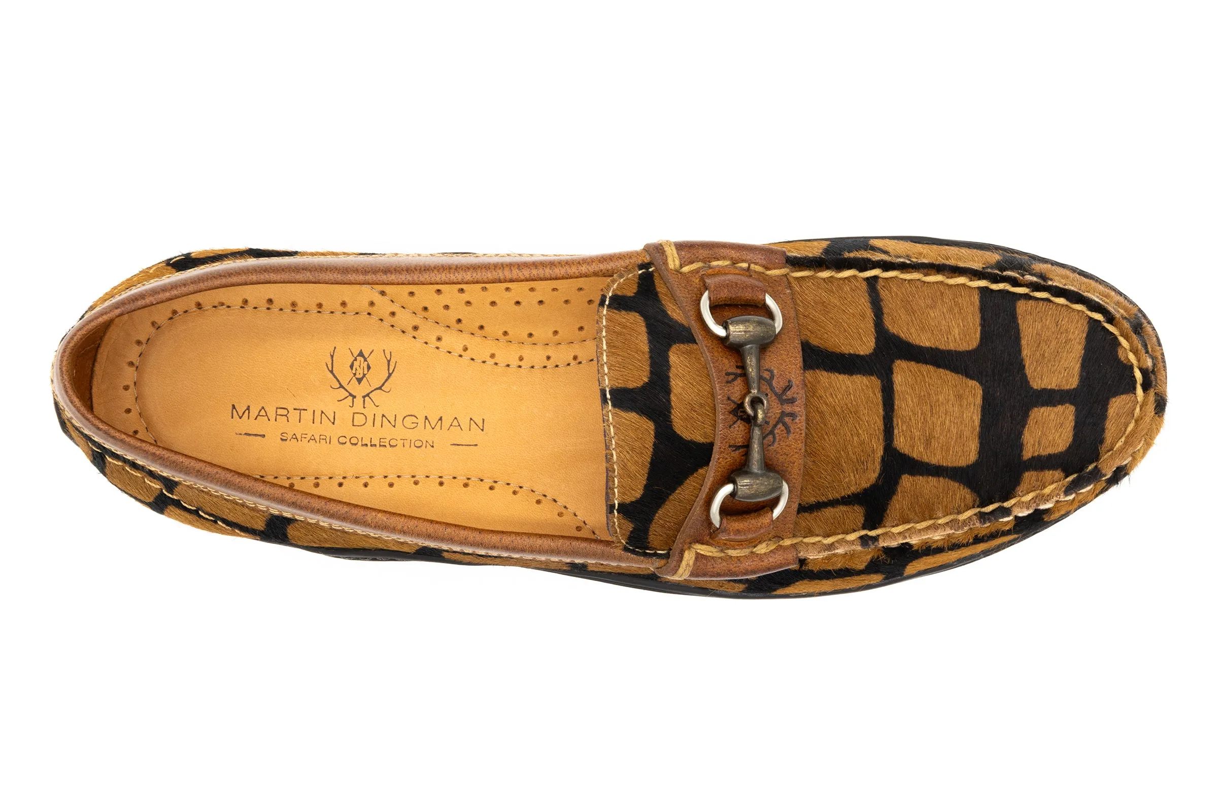 Bill "Hair On" Leather Horse Bit Loafers - Giraffe