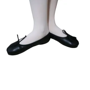 Black Leather Ballet Shoes