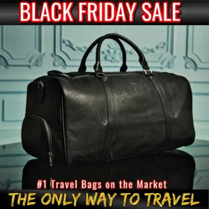 Black Leather Duffle (BLACK FRIDAY SALE)