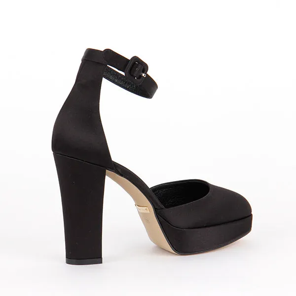 *BO - High - black satin, 10/2cm size UK 2