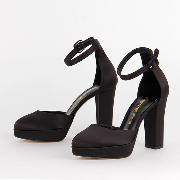 *BO - High - black satin, 10/2cm size UK 2