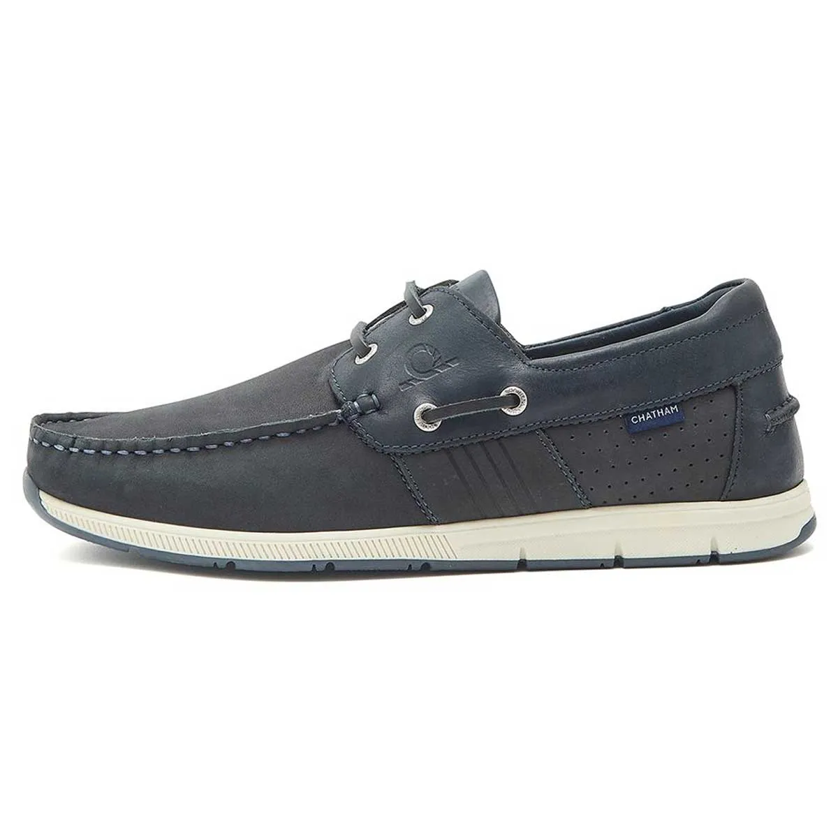 CHATHAM Brixham Leather & Nubuck Boat Shoes - Men's - Navy