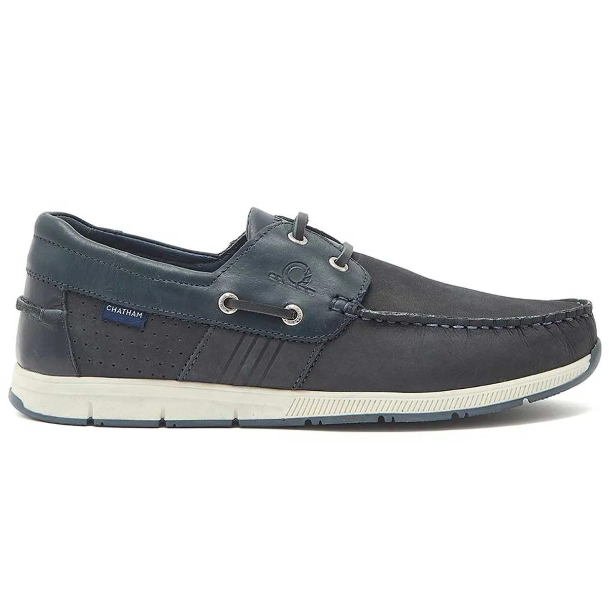 CHATHAM Brixham Leather & Nubuck Boat Shoes - Men's - Navy