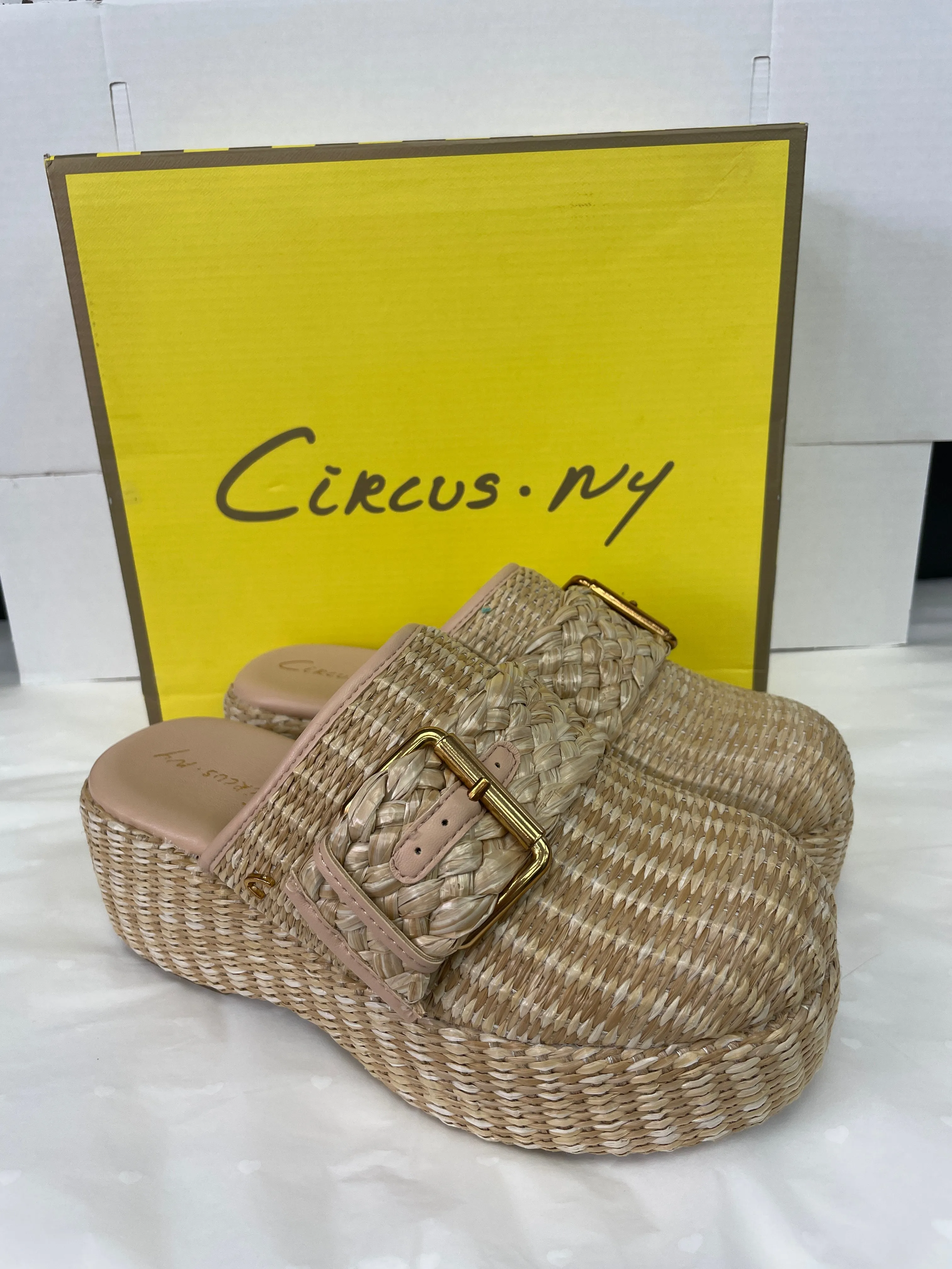 Circus New York Nude Raffia Woven Clogs UK 4 EU 37 👠