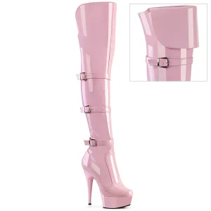 DELIGHT-3018 Baby Pink Patent Thigh Boot