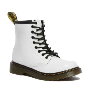 Dr Martens kids 1460 J Junior Lace Up Boot w/zip White Patent