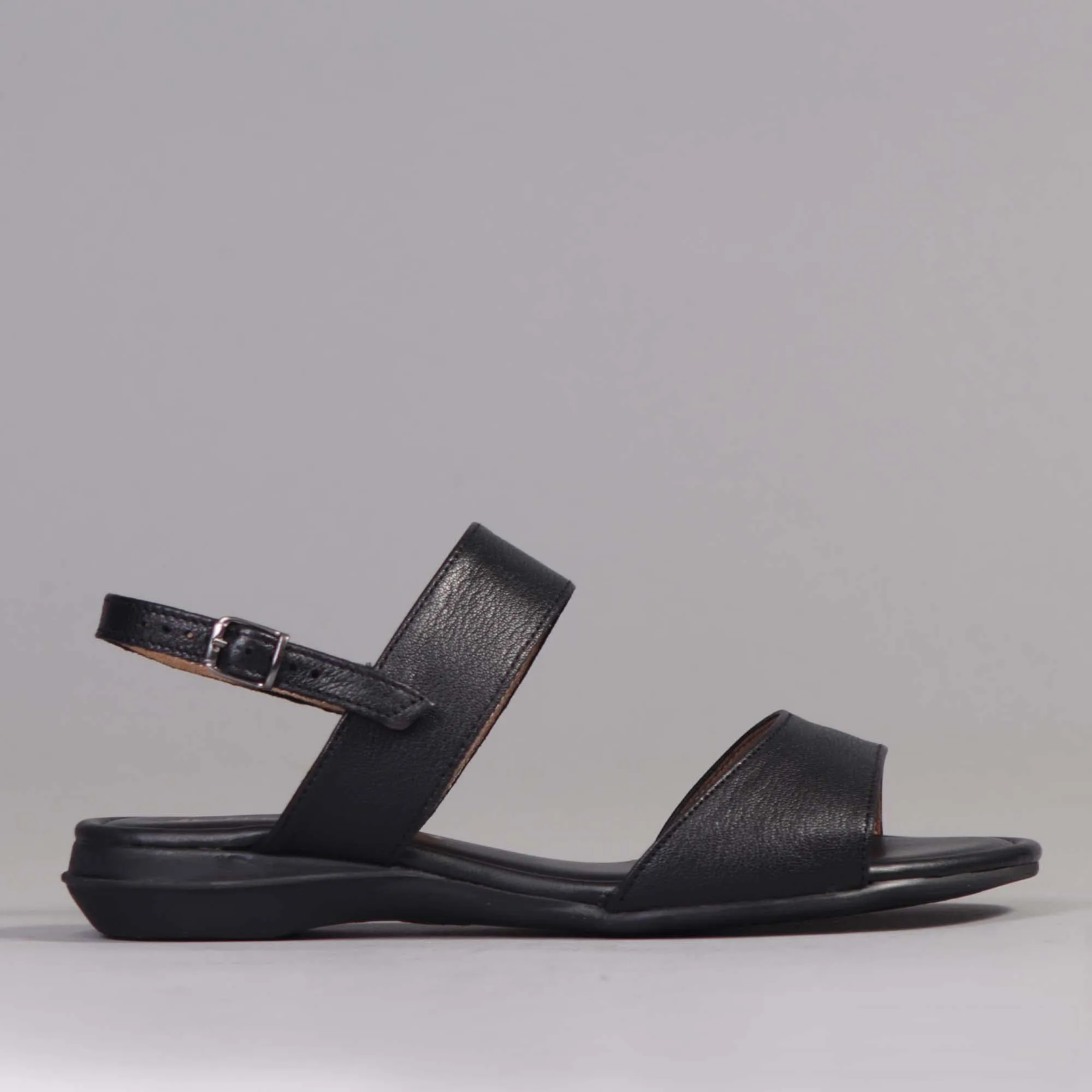 Flat Slingback Sandal in Black - 12540