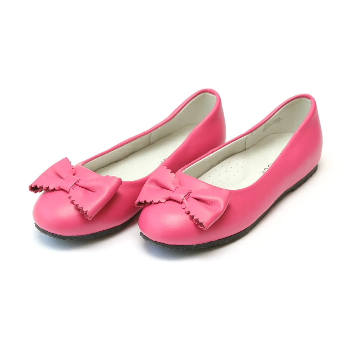 Flats Scalloped Bow Leather Ballet | Irina