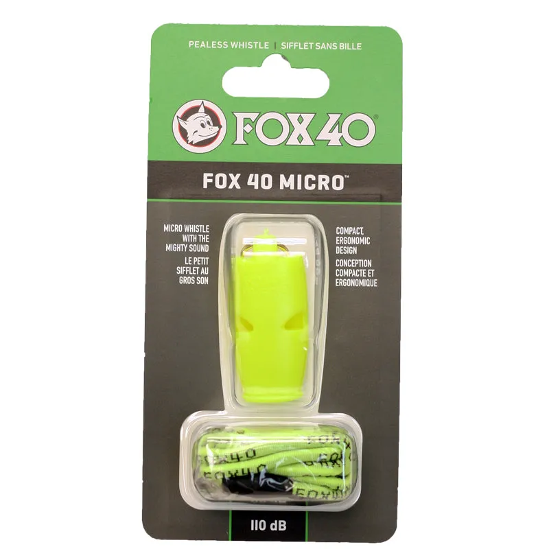 Fox 40 Micro Pealess Whistle W/ Lanyard