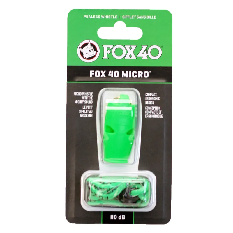 Fox 40 Micro Pealess Whistle W/ Lanyard