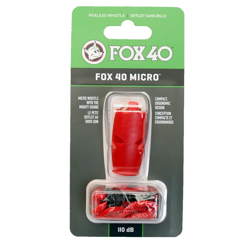 Fox 40 Micro Pealess Whistle W/ Lanyard