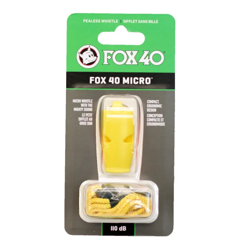 Fox 40 Micro Pealess Whistle W/ Lanyard