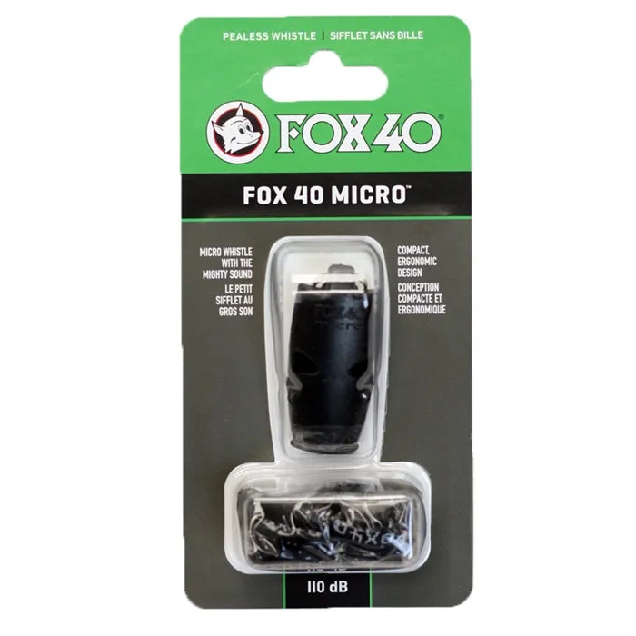 Fox 40 Micro Pealess Whistle W/ Lanyard