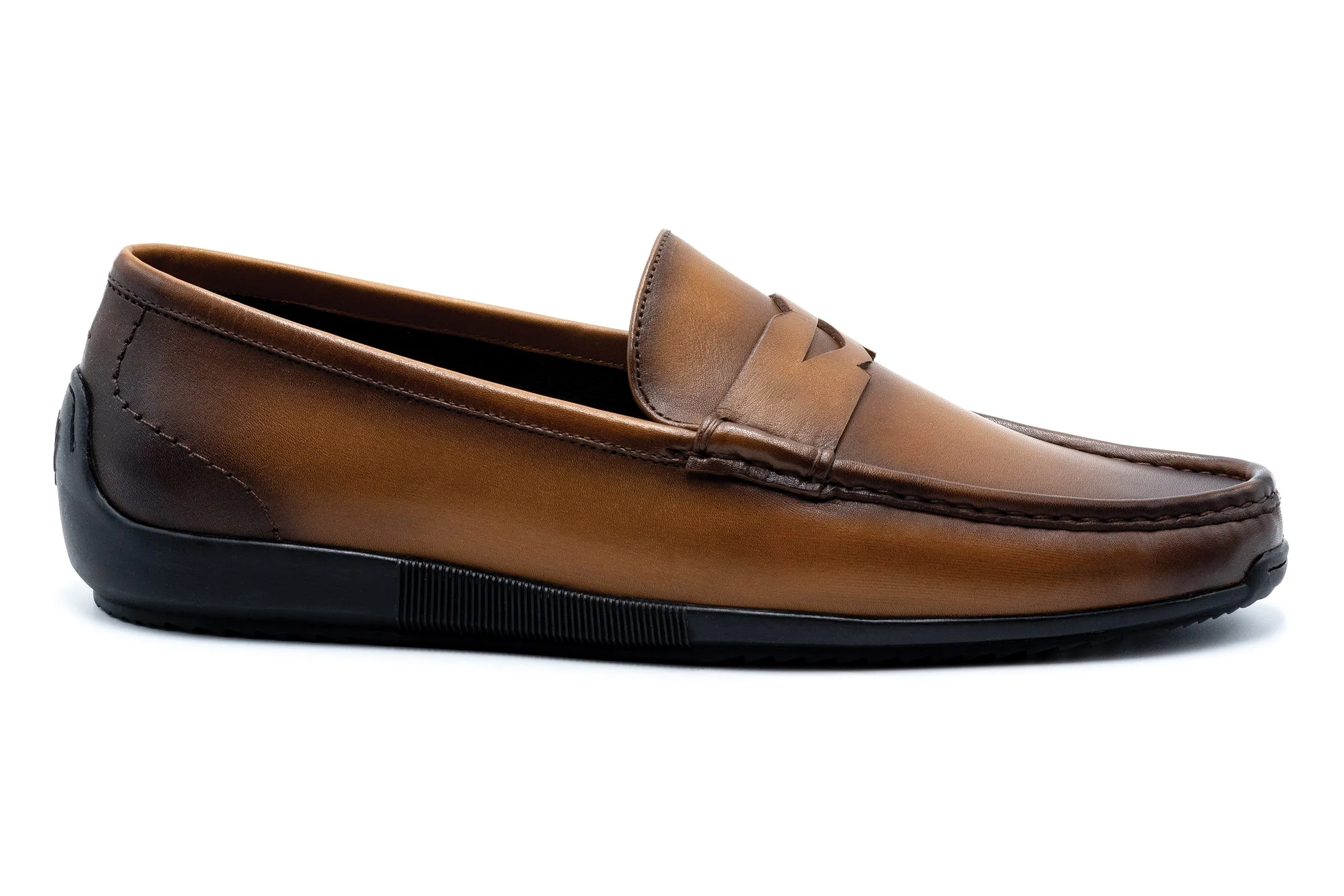 Jameson Calf Leather Penny Loafers - Vintage Saddle