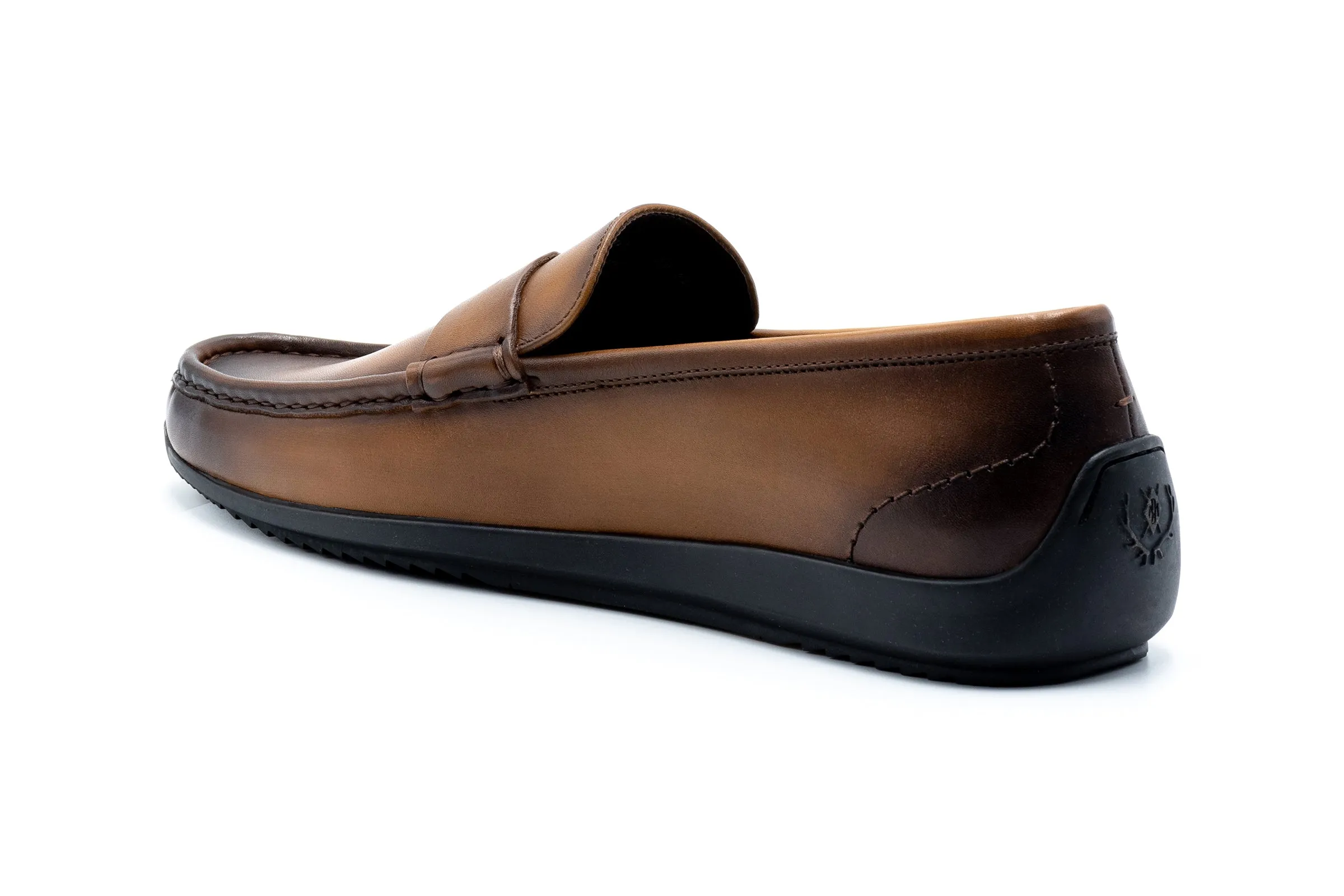 Jameson Calf Leather Penny Loafers - Vintage Saddle