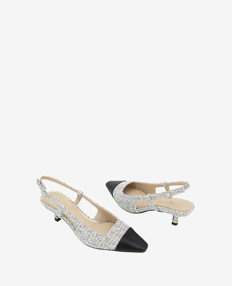 Martha Patent Cap Toe Slingback Heel