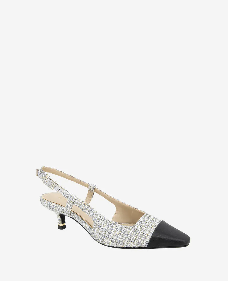 Martha Patent Cap Toe Slingback Heel