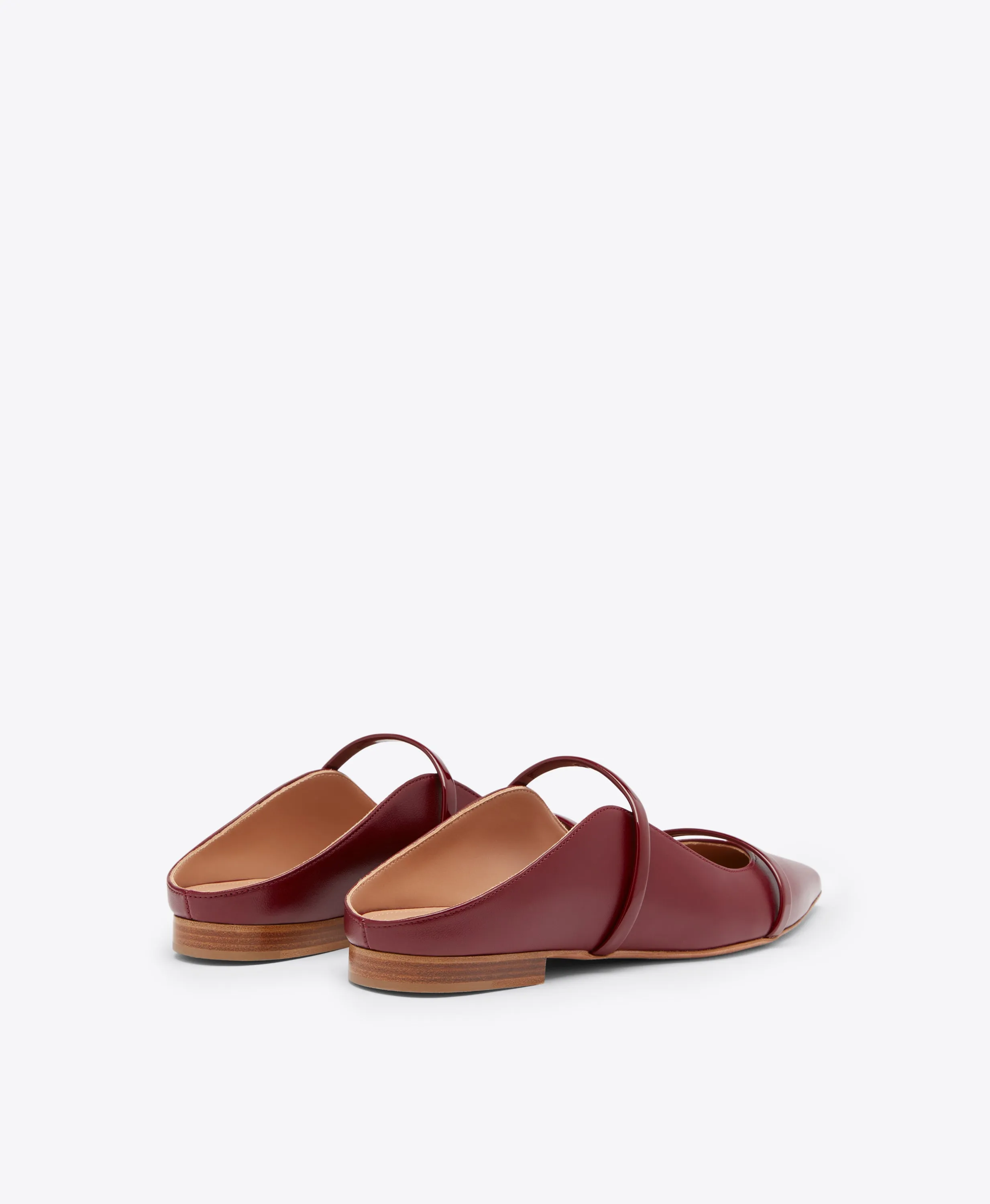 Red Leather Flat Mules by Maureen - Stylish and Comfortable