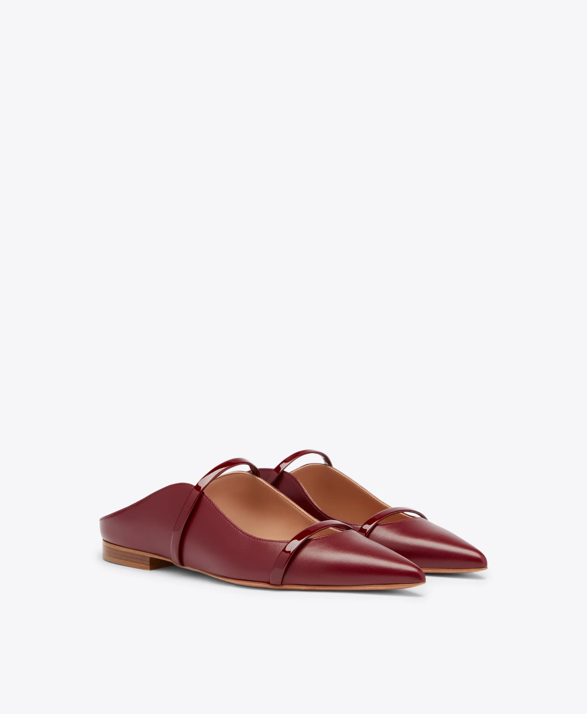 Maureen Red Leather Flat Mules