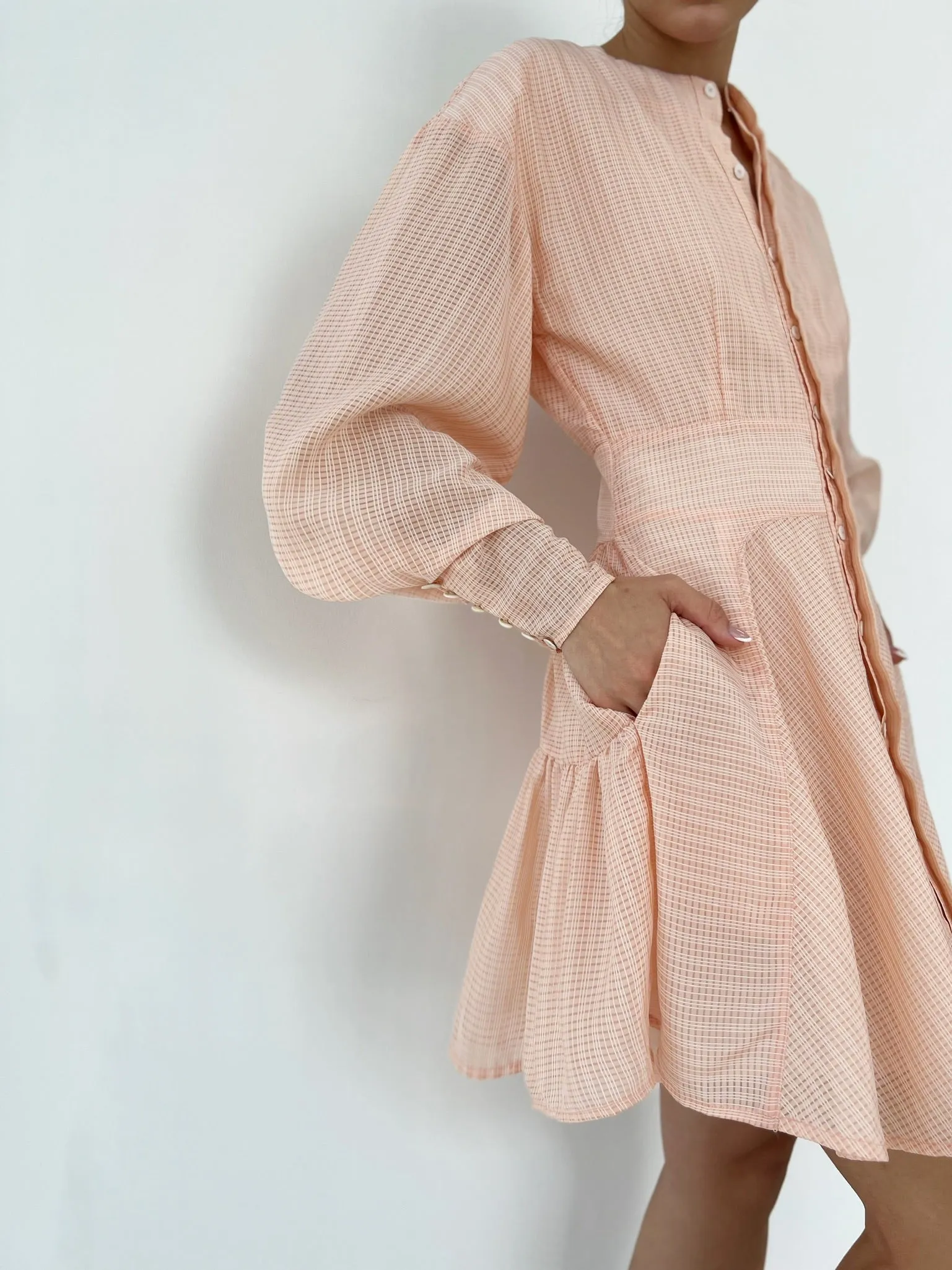 Meghan Elegance Dress | Pale Apricot