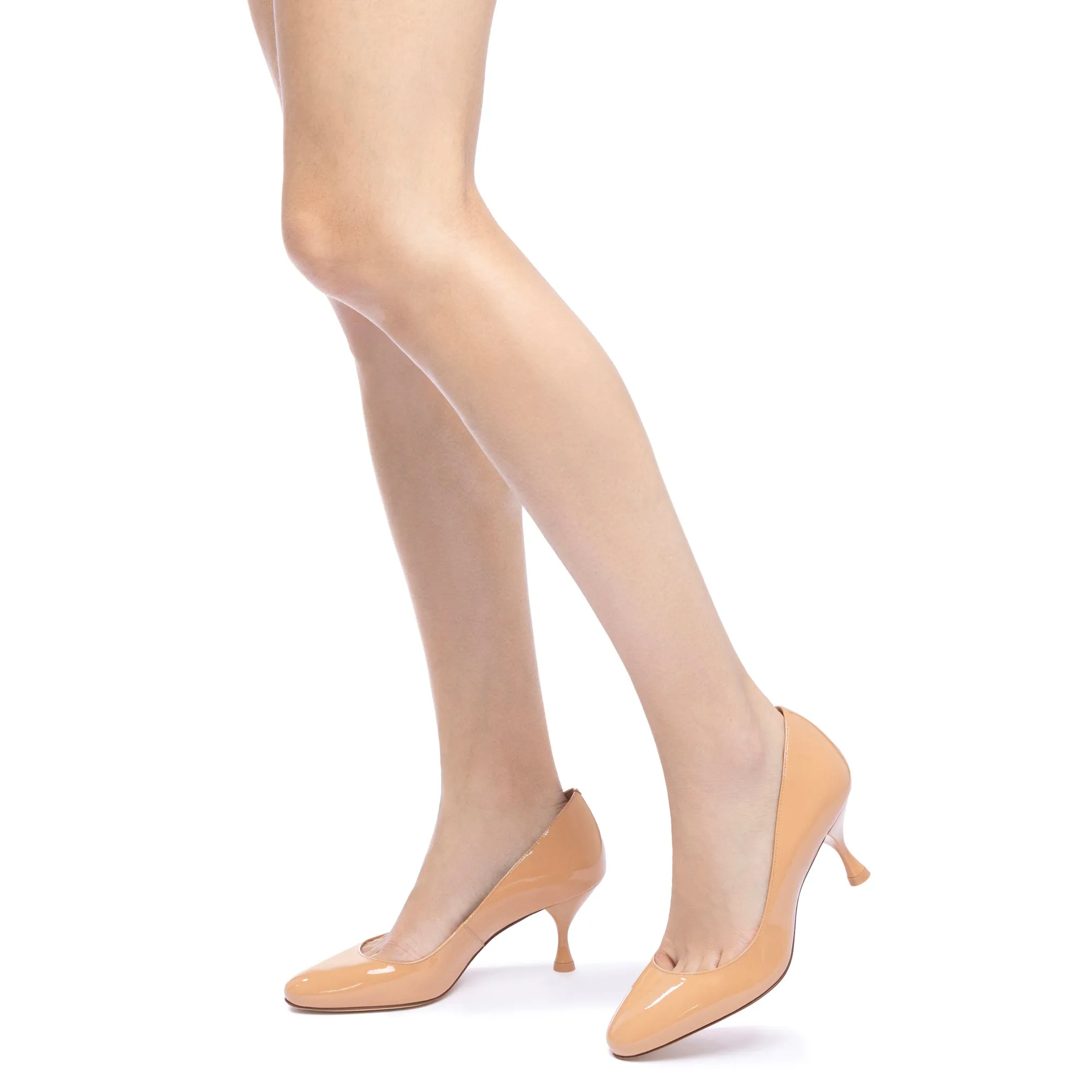 Michelle Lo Pump In Tan Patent Leather