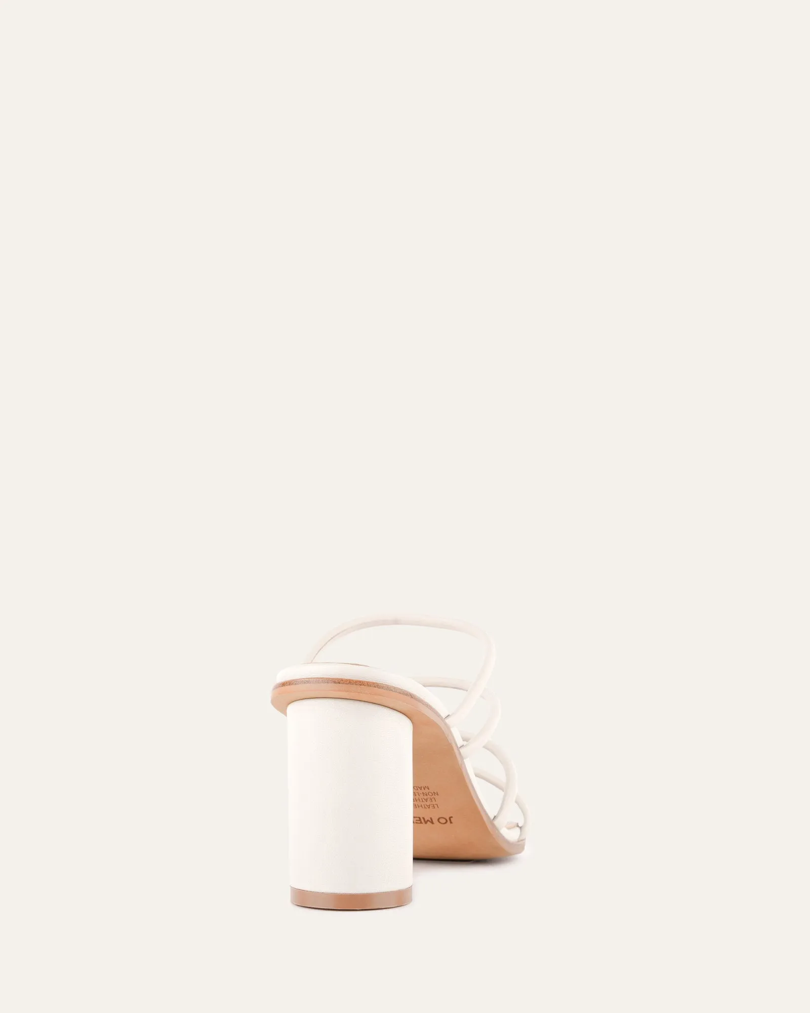 NAOMI MID HEEL SANDALS OFF WHITE LEATHER