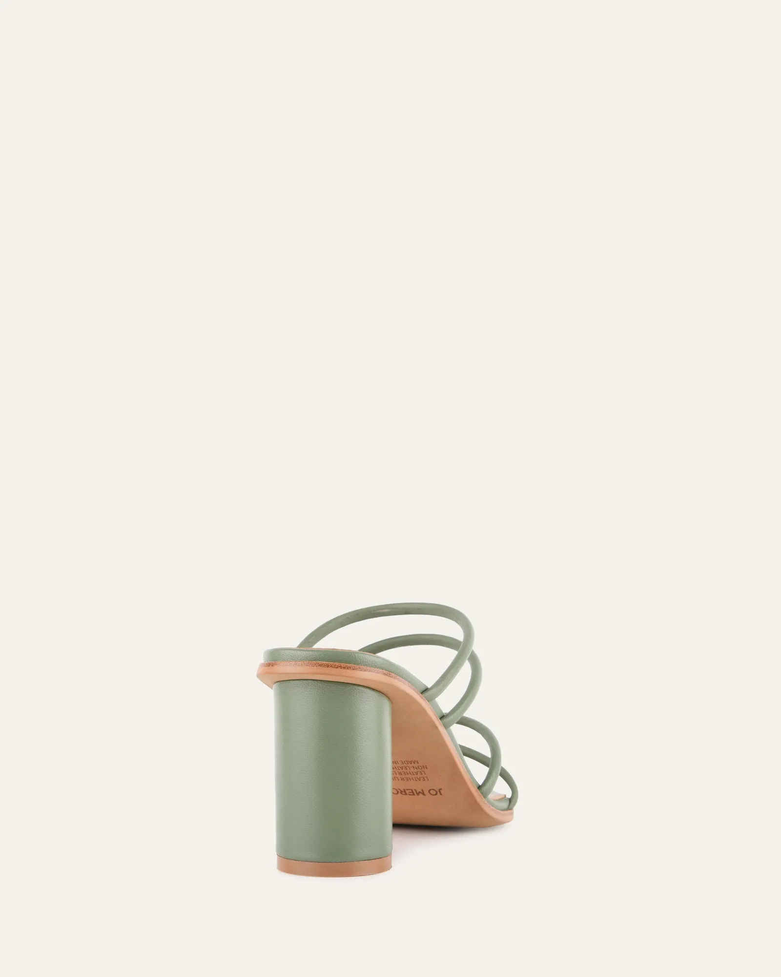 NAOMI MID HEEL SANDALS PISTACHIO GREEN LEATHER