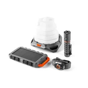 Solar Charger, Lantern, Flashlight, Headlamp, and Case