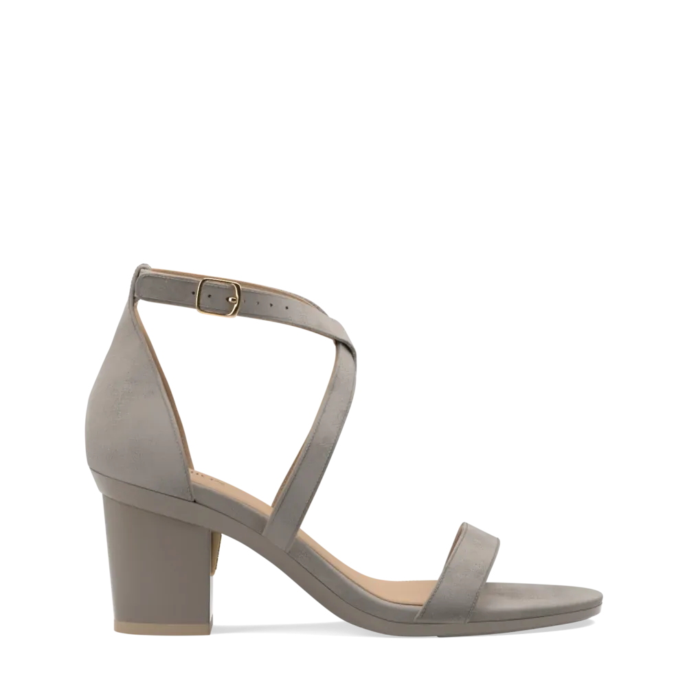 The Sandal - Storm Suede   Block Heel Kit 3 Storm - FINAL SALE