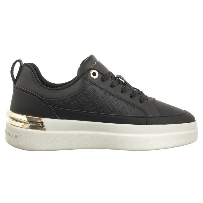 TOMMY HILFIGER Lux Court Monogram Trainer Black