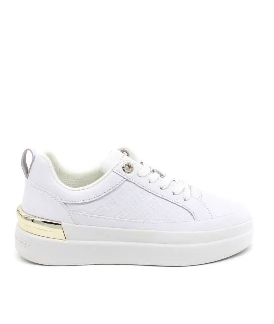 TOMMY HILFIGER Lux Court Monogram Trainer White