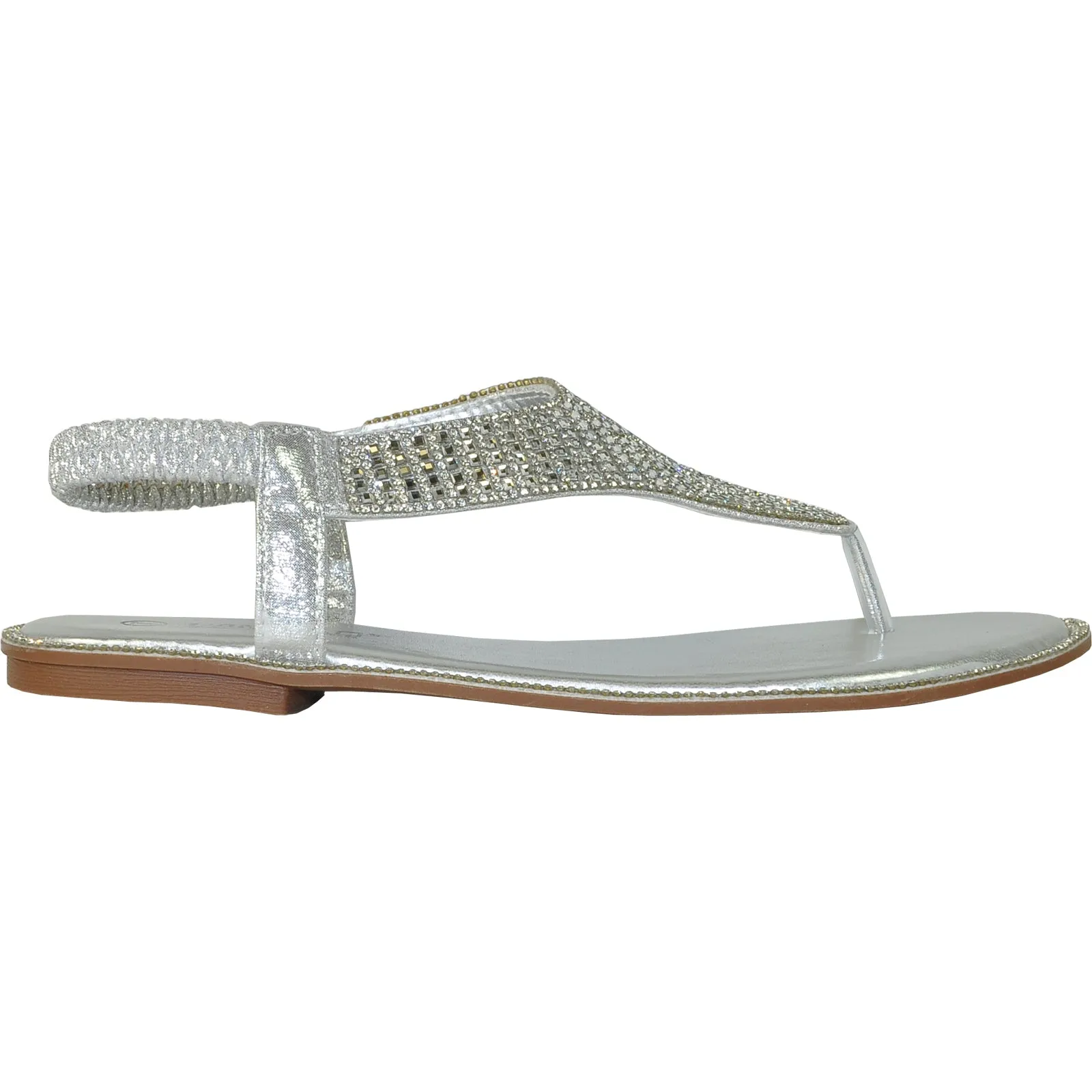 VANGELO Women Sandal ROBERTA-1 Flat Sandal Silver